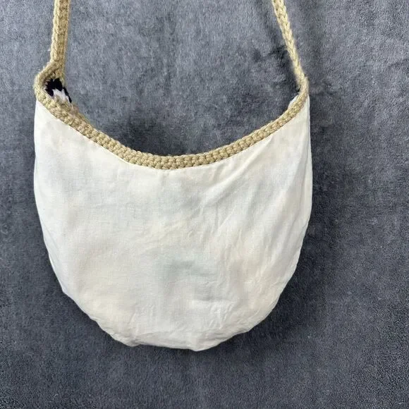 Crocheted Granny Square Purse Crossbody Bag Handbag Lined - BOHO/Vintage STYLE - Picture 7 of 9